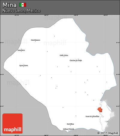Gray Simple Map of Mina, single color outside