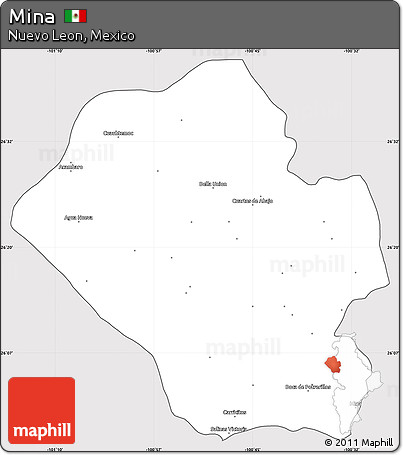 Silver Style Simple Map of Mina, cropped outside