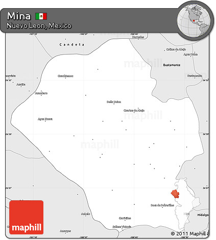 Silver Style Simple Map of Mina