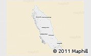 Classic Style 3D Map of Sabinas Hidalgo, single color outside
