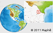 Physical Location Map of Sabinas Hidalgo, highlighted country
