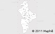 Silver Style Simple Map of Nuevo Leon, cropped outside