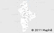 Silver Style Simple Map of Nuevo Leon, single color outside
