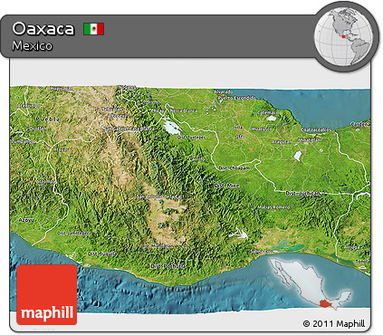 Satellite 3D Map of Oaxaca