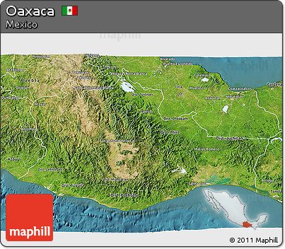 Satellite 3D Map of Oaxaca