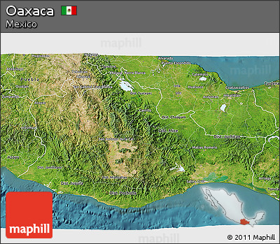 Satellite 3D Map of Oaxaca