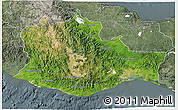 Satellite 3D Map of Oaxaca, semi-desaturated