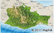 Satellite 3D Map of Oaxaca, shaded relief outside