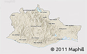 Shaded Relief 3D Map of Oaxaca, cropped outside