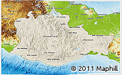 Shaded Relief 3D Map of Oaxaca, physical outside