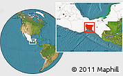 Satellite Location Map of Dist. Juchitan, highlighted country
