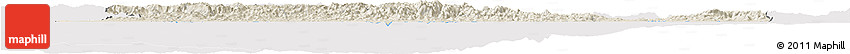 Shaded Relief Horizon Map of Oaxaca, cropped outside