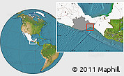 Satellite Location Map of Juchitan, highlighted country, highlighted parent region