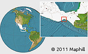 Satellite Location Map of Juchitan, highlighted country