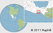 Savanna Style Location Map of Juchitan, highlighted country
