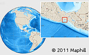 Shaded Relief Location Map of Juchitan