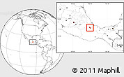 Blank Location Map of Lago Miguel Aleman