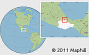 Savanna Style Location Map of Lago Miguel Aleman, highlighted parent region