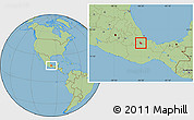 Savanna Style Location Map of Lago Miguel Aleman