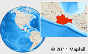 Shaded Relief Location Map of Oaxaca