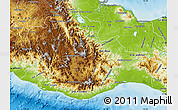 Physical Map of Oaxaca