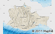 Shaded Relief Map of Oaxaca, single color outside