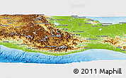 Physical Panoramic Map of Oaxaca