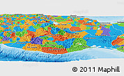 Political Panoramic Map of Oaxaca