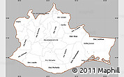 Gray Simple Map of Oaxaca, cropped outside