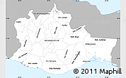 Gray Simple Map of Oaxaca, single color outside