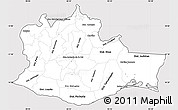 Silver Style Simple Map of Oaxaca, cropped outside