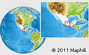 Physical Location Map of Axutla, highlighted country, within the entire country