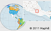 Political Location Map of Axutla, highlighted country