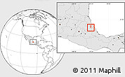Blank Location Map of Cuetzalan de Progreso, highlighted country