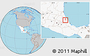 Gray Location Map of Cuetzalan de Progreso, highlighted country