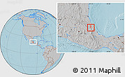 Gray Location Map of Cuetzalan de Progreso, hill shading