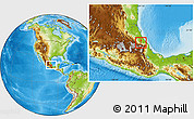 Physical Location Map of Cuetzalan de Progreso