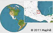 Satellite Location Map of Cuetzalan de Progreso, highlighted country