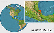 Satellite Location Map of Cuetzalan de Progreso