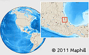 Shaded Relief Location Map of Cuetzalan de Progreso