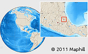 Shaded Relief Location Map of Huauchinango