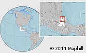 Gray Location Map of Ixtepec, highlighted parent region, hill shading