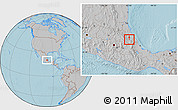 Gray Location Map of Ixtepec, hill shading