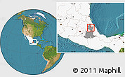Satellite Location Map of Ixtepec, highlighted country, highlighted parent region