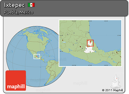 Savanna Style Location Map of Ixtepec, highlighted parent region
