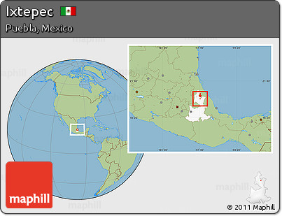 Savanna Style Location Map of Ixtepec, highlighted parent region