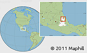 Savanna Style Location Map of Ixtepec, highlighted parent region