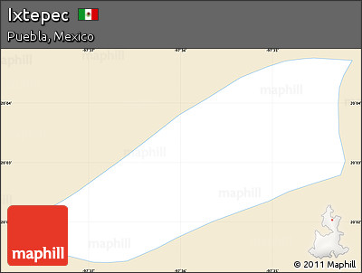 Classic Style Simple Map of Ixtepec, single color outside