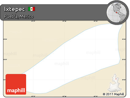 Classic Style Simple Map of Ixtepec, single color outside