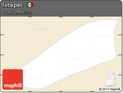 Classic Style Simple Map of Ixtepec, single color outside